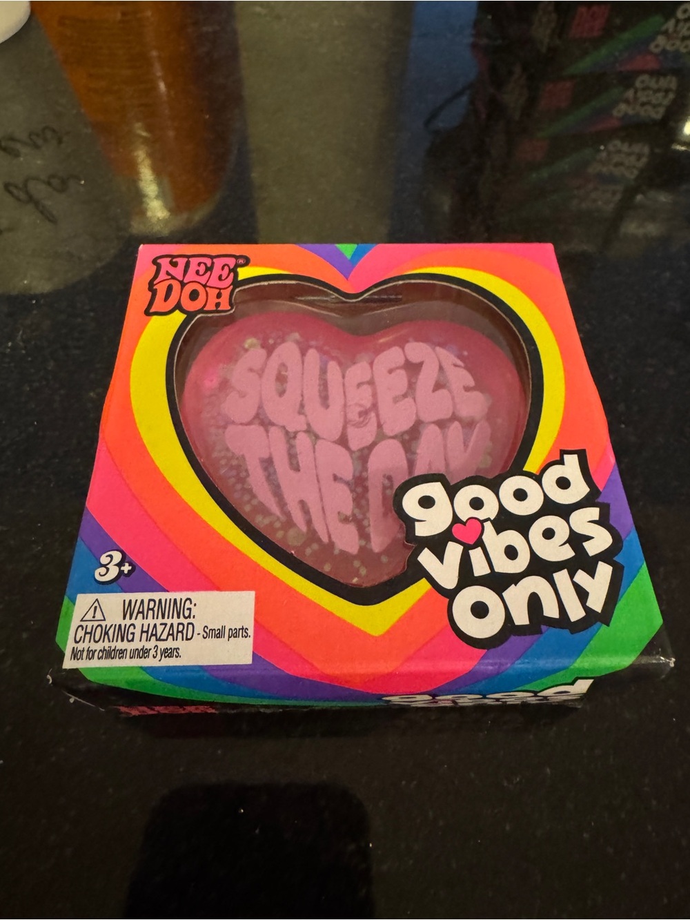 NeeDoh Good Vibes Only Heart Pink NEW 100% Authentic